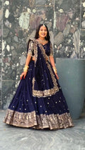 Royal Blue Heavy Embroidered Lehenga Choli