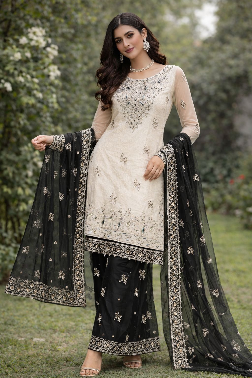 Eid Collections- Designer Embroidered Sharara Suit