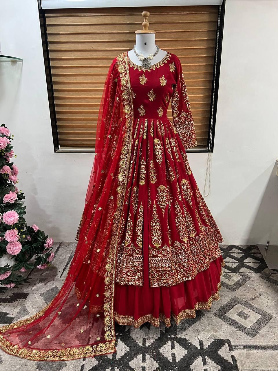 Partywear Heavy Embroidered Leheng