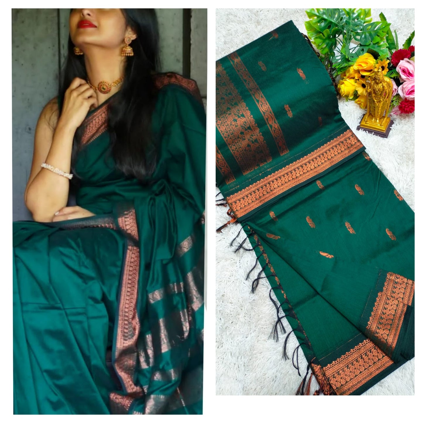 Premium Quality Kalyani cotton saree/Lata Gadwal Paithani