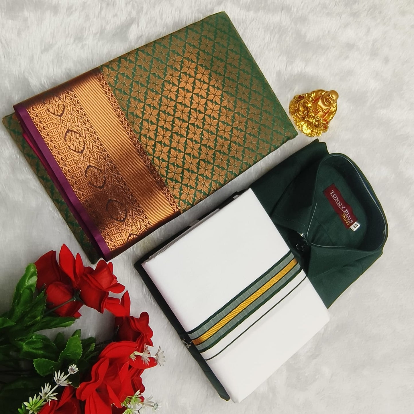 Silk Saree and Cotton Shirt Combos(His and Her Combos)