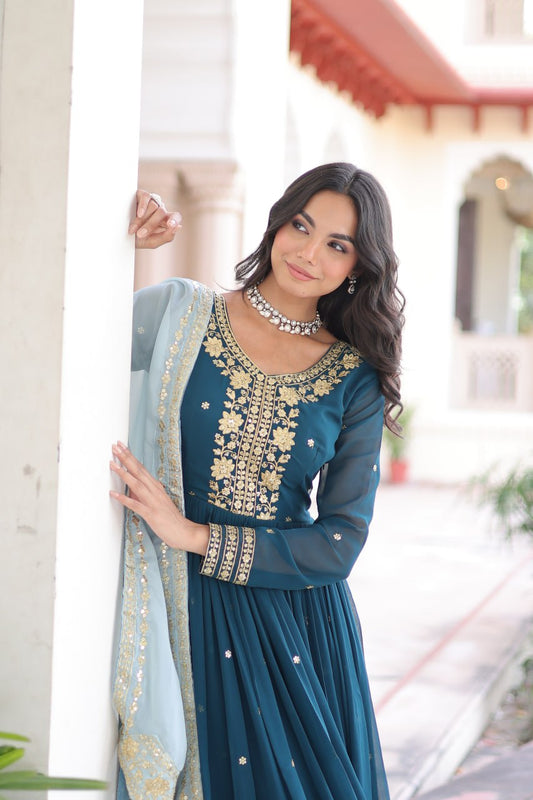 Premium Faux Georgette Gown