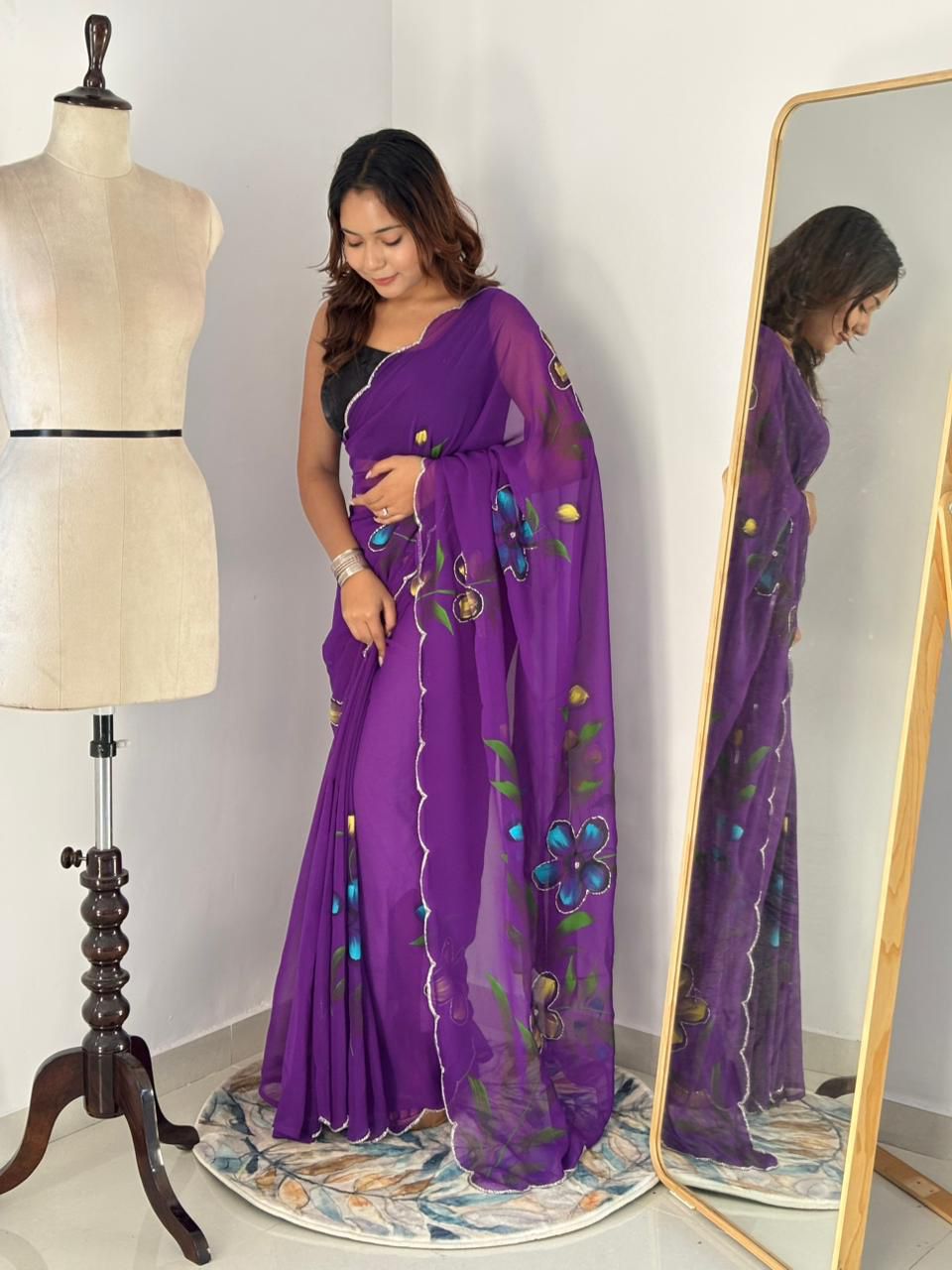 Khatali Cutdana Handwork Georgette Saree