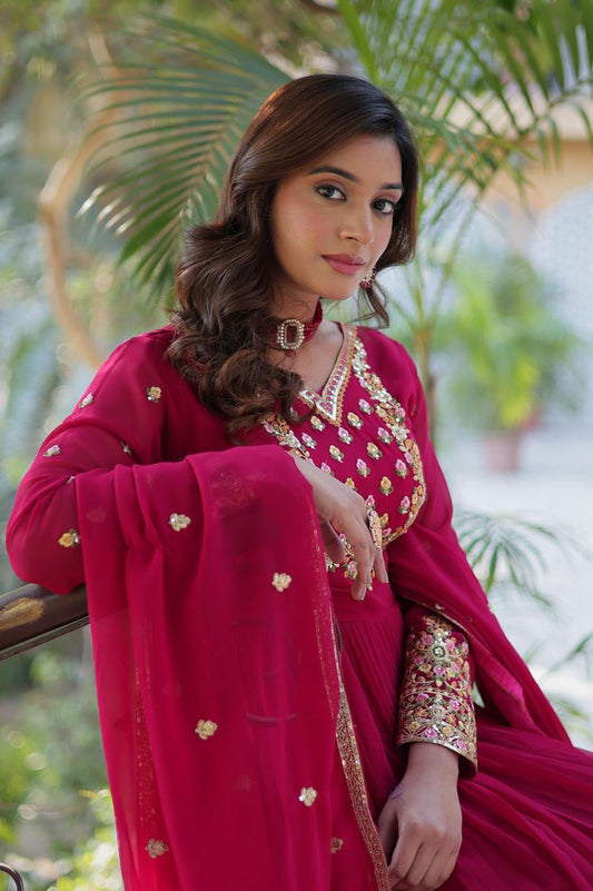 Faux Blooming Anarkali with Sequence Embroidery