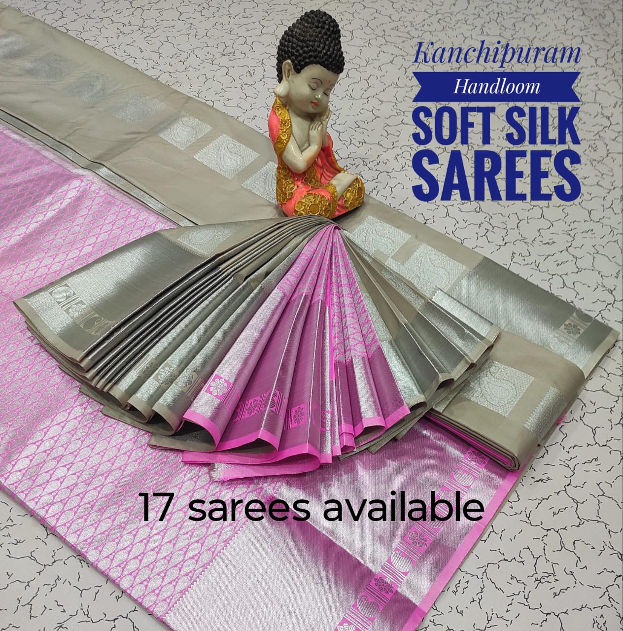 Semi Kanchipuram Rich Bhutta work embosed Silk Sarees