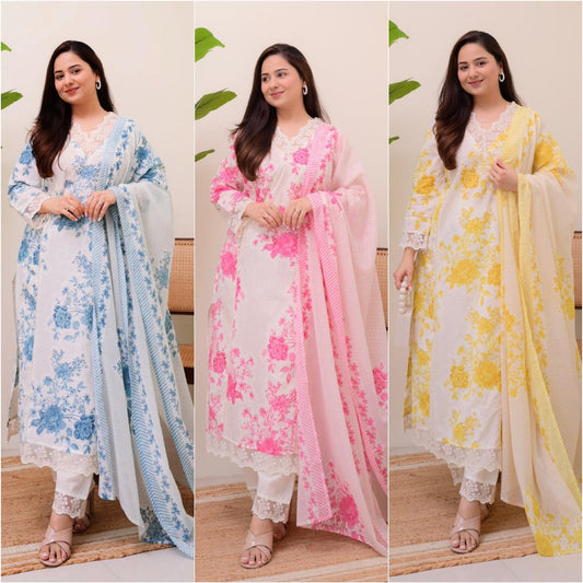 Printed Straight Kurti Pant Set
