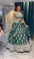 Faux Georgette ,Pearwork Lehenga