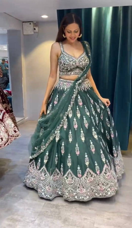 Faux Georgette ,Pearwork Lehenga