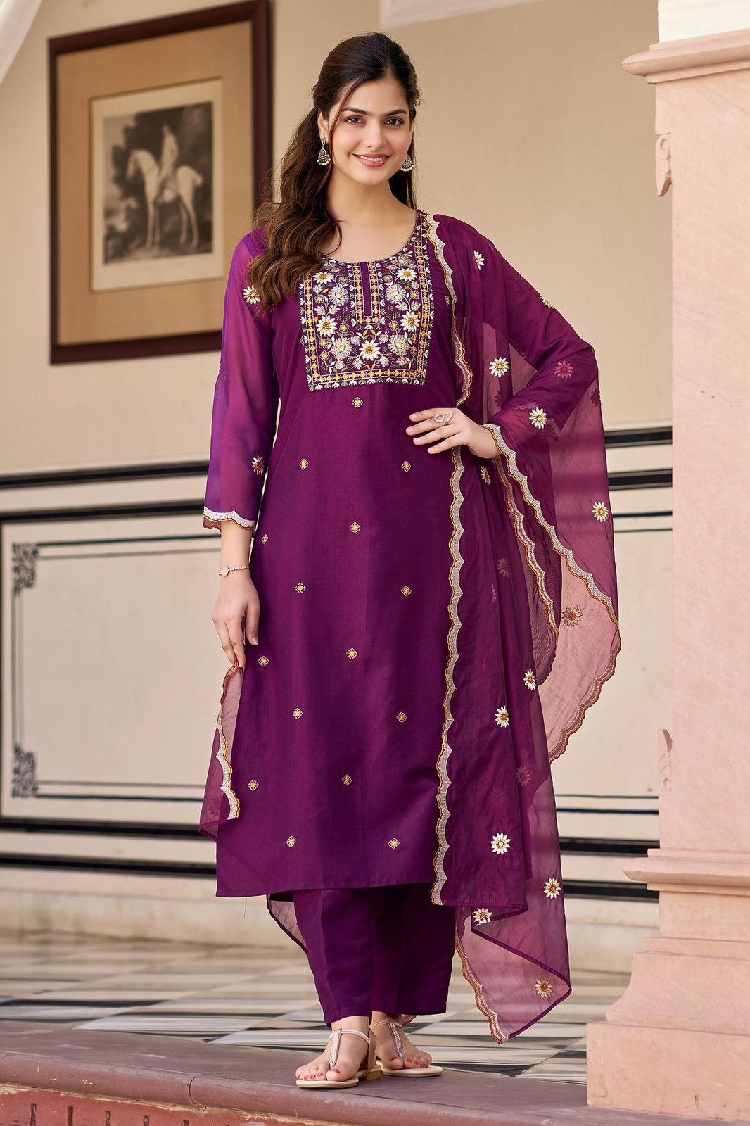Embroidered Suit Set