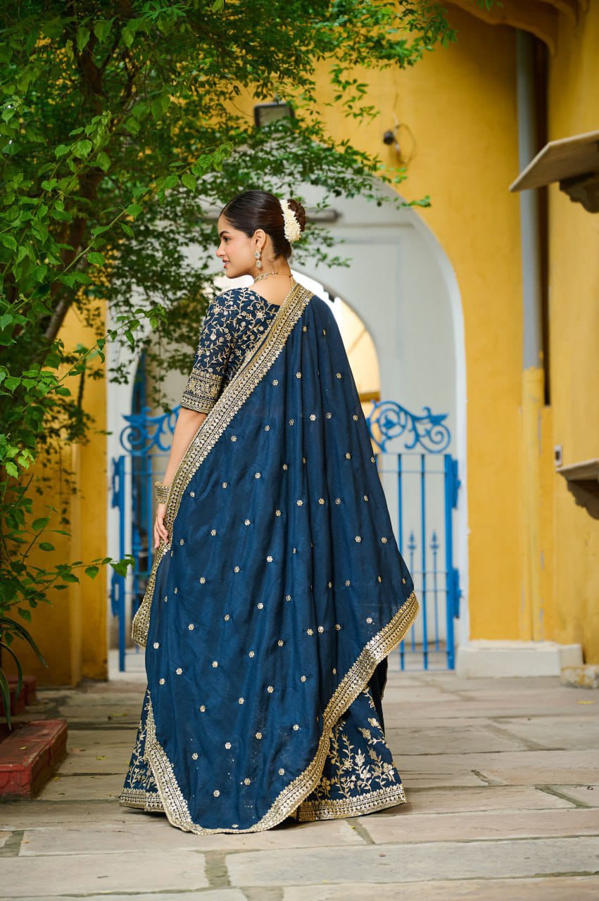Vichitra Silk Heavy Sequencework Lehenga