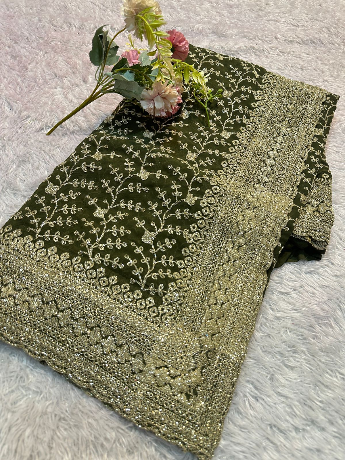 Premium Embroidery Cutwork Border Sarees