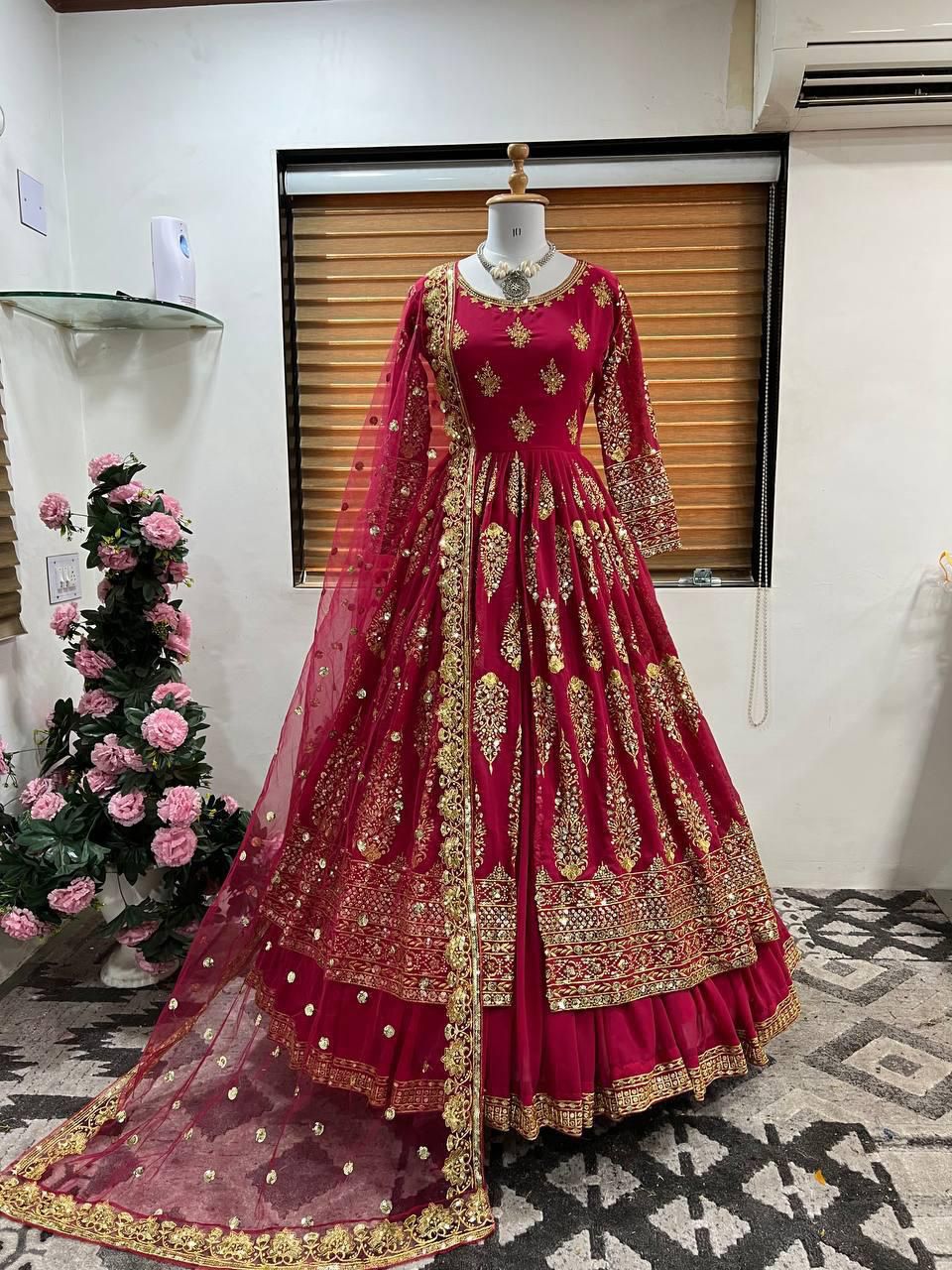 Partywear Heavy Embroidered Leheng