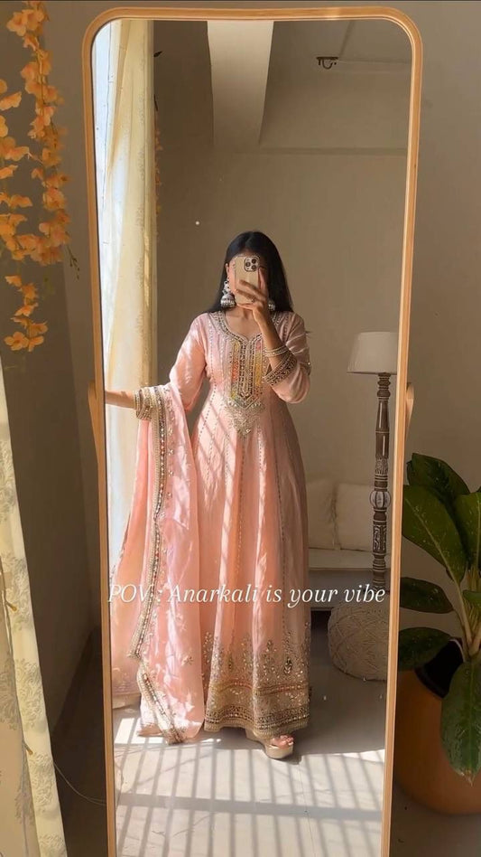 Heavy Georgette Partywear Gown with Dupatta