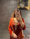 Deep Rust Viscose Velvet Suit