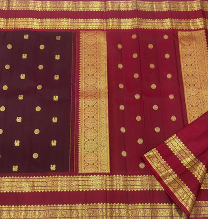 Deep Wine Vintage Kanjeevaram Silk