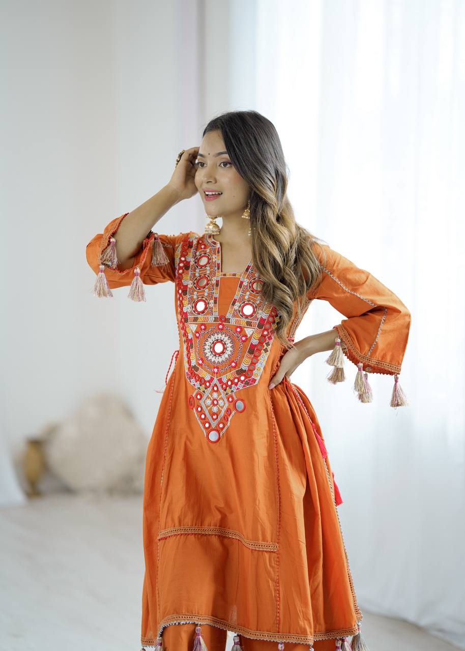 Premium Cotton Peplum and Bellb Bottom Set