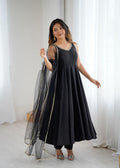 Pure Romansilk Chanderi fully Flair Anarkali Suit