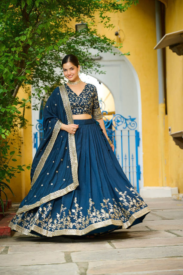 Vichitra Silk Heavy Sequencework Lehenga