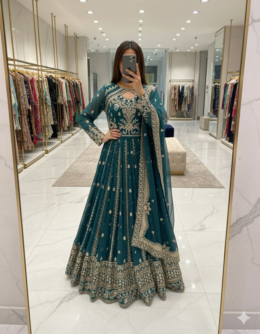 Designer Faux Georgette Anarkali Gown