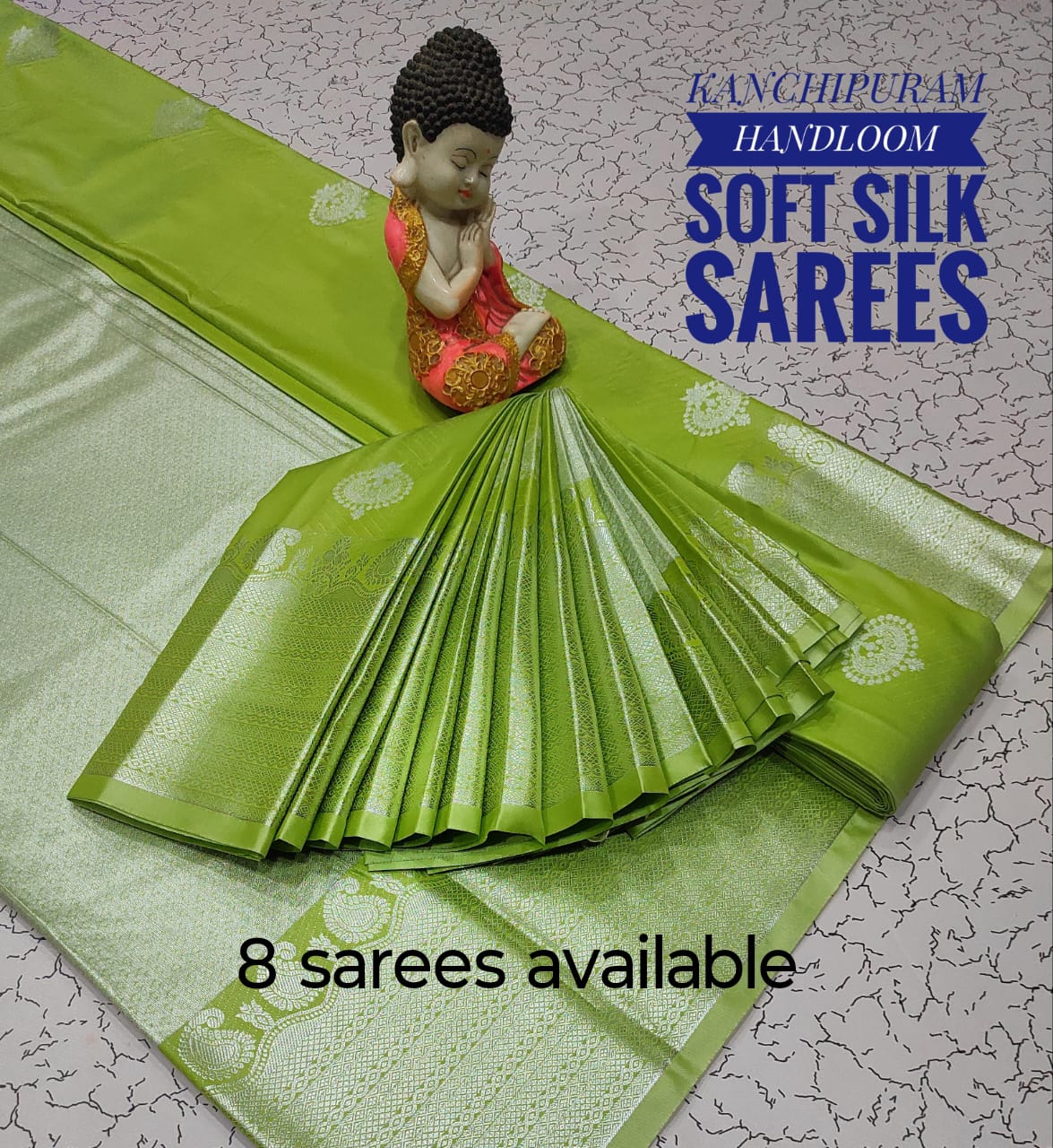 Semi Kanchipuram Rich Bhutta work embosed Silk Sarees
