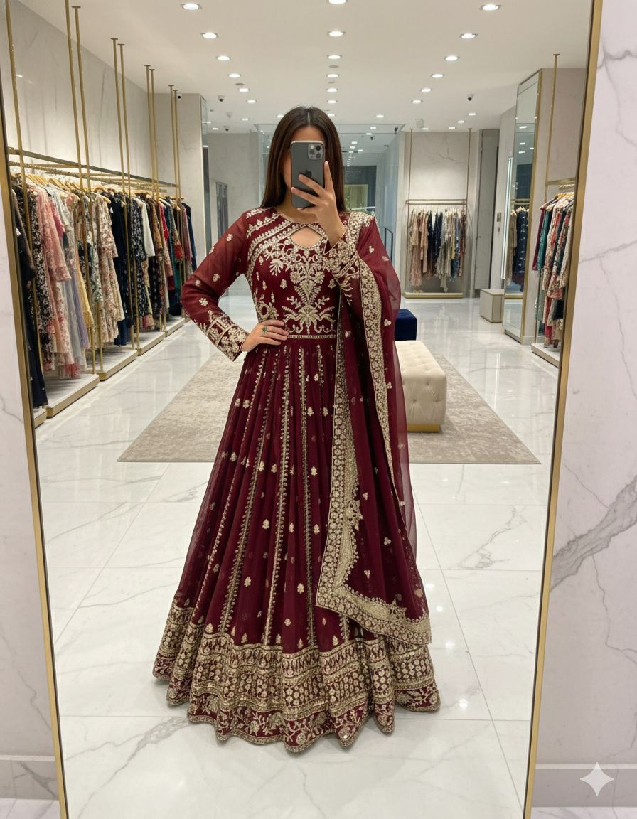Designer Faux Georgette Anarkali Gown
