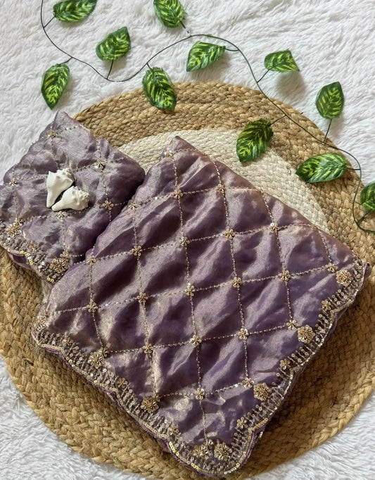 Designer Moti and Cut Dana Spacesilk Sarees