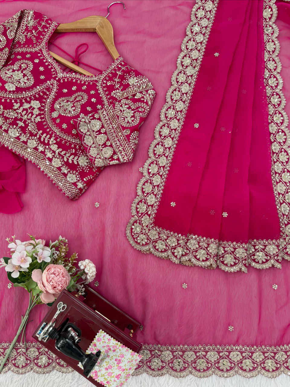 Tibby Silk Sequence Partywear Saree