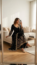 Black Pure Georgette Sequence Gown