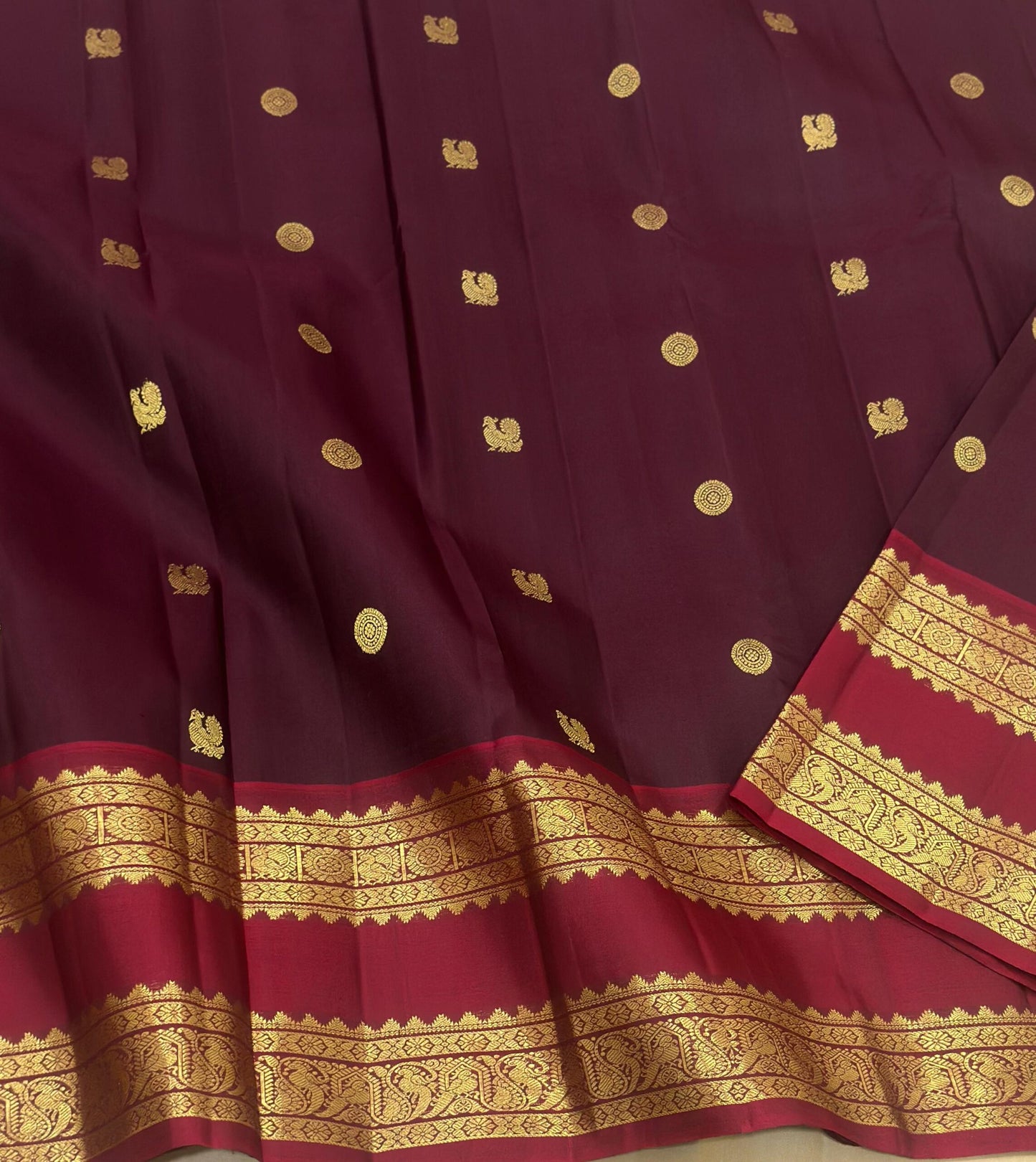 Deep Wine Vintage Kanjeevaram Silk