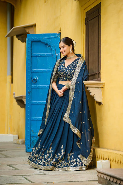 Vichitra Silk Heavy Sequencework Lehenga