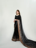 Black Heavy Sequence work Saree