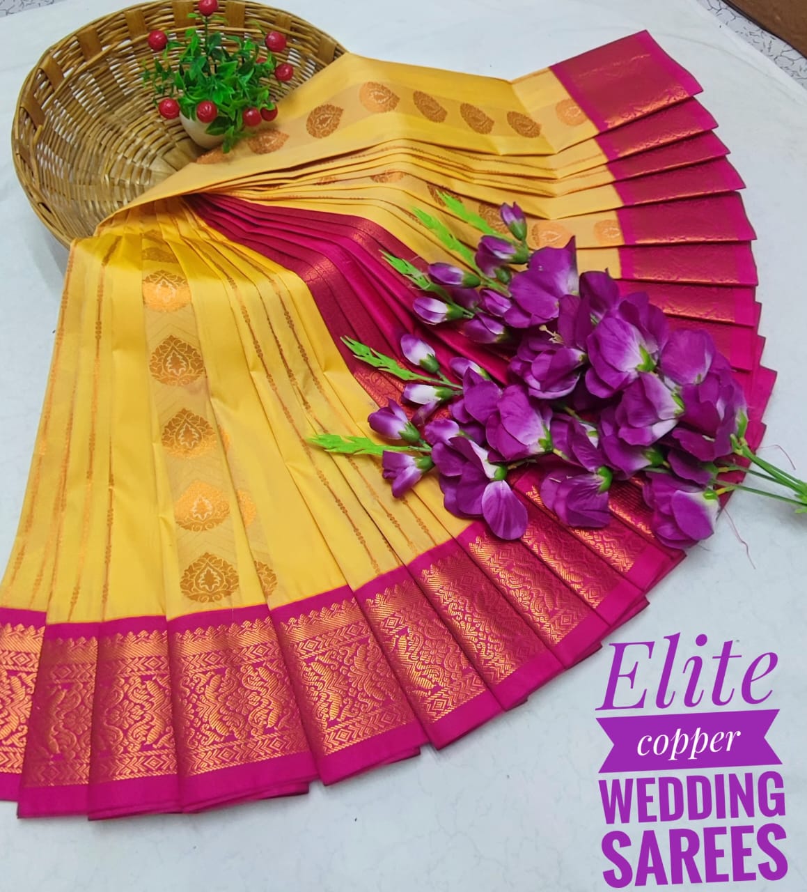 Mayil Pattu Elite Copper Silk Wedding sarees