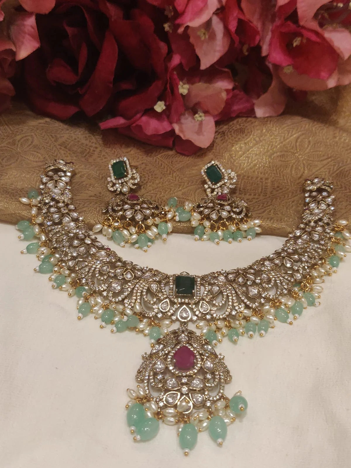 AD Semi Bridal Necklace Set