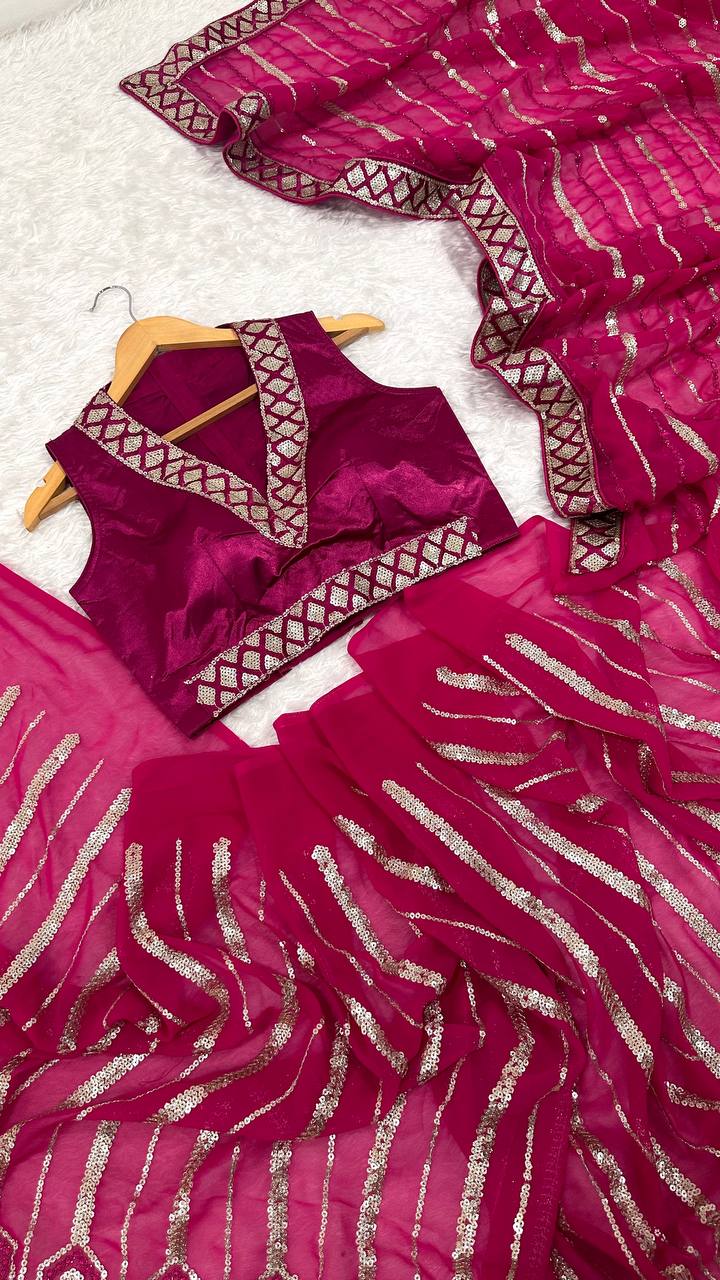 Wedding Special Sequence Saree