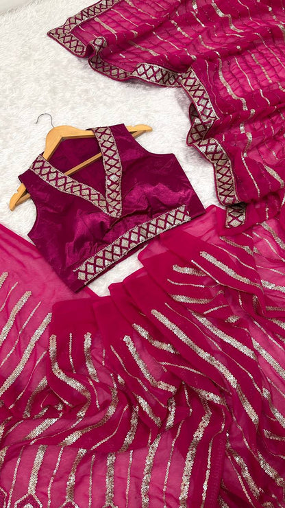 Wedding Special Sequence Saree