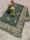 Premium Embroidered Georgette Partywear Sarees
