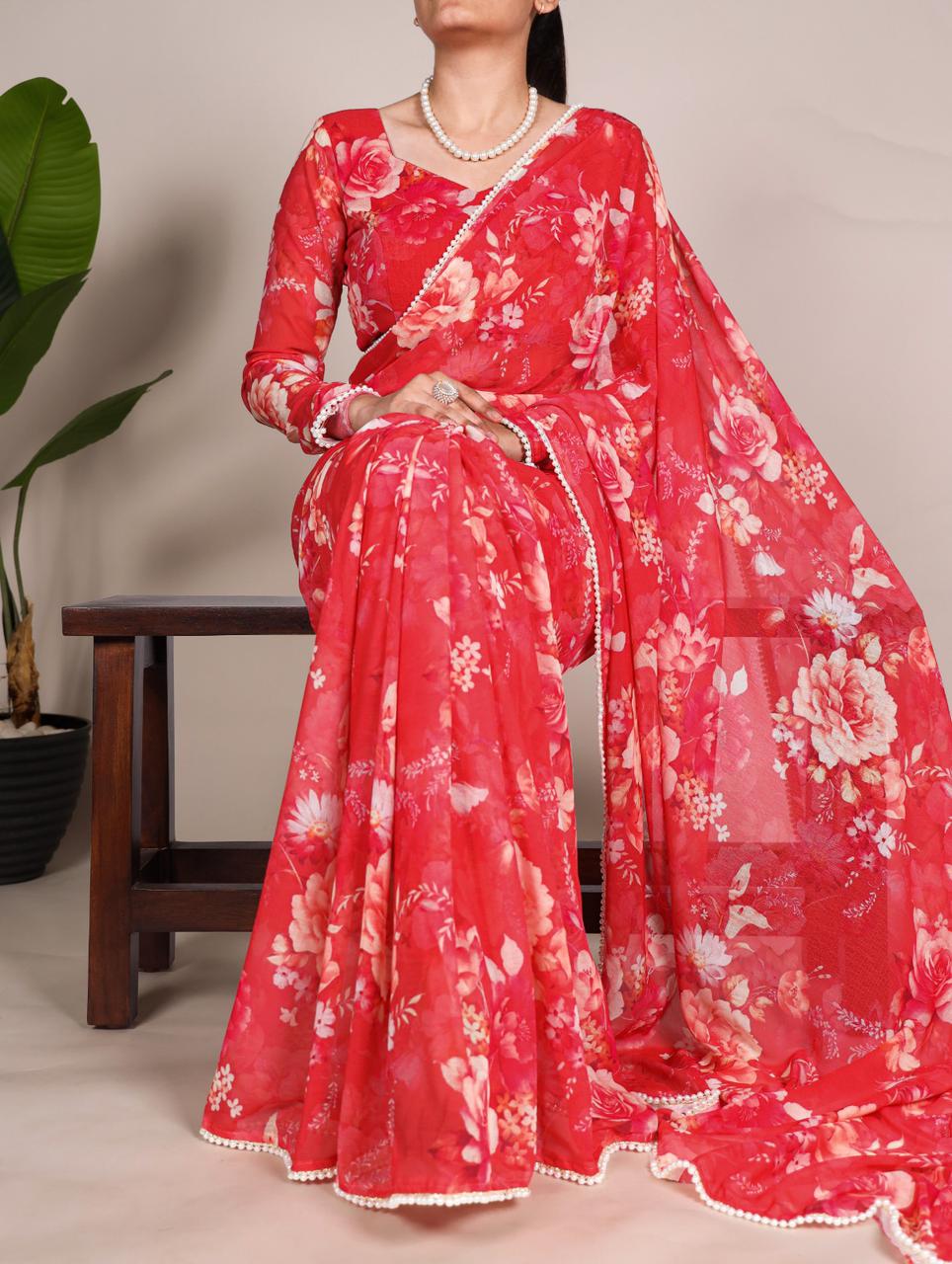 Floral Marble Saree