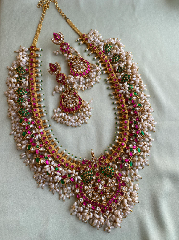 Heavy Gold-plated Jadau Haram Set