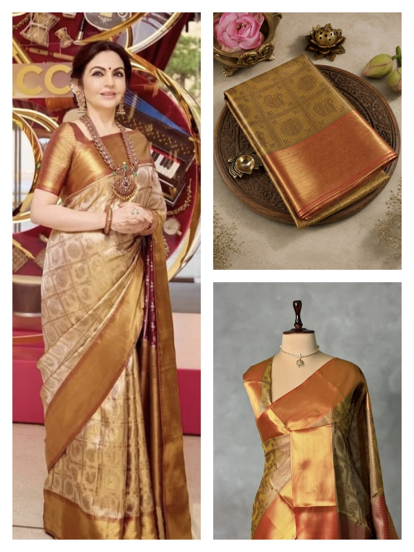 🌟 New Arrival – Nita Ambani New Pattern Unique Sarees Design All Over Jari Butt Sarees 🌟