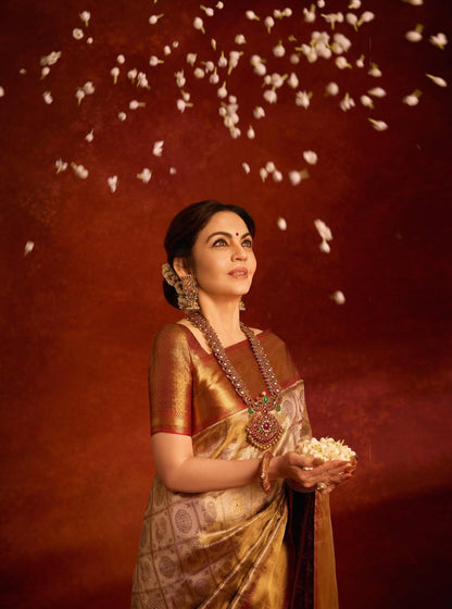🌟 New Arrival – Nita Ambani New Pattern Unique Sarees Design All Over Jari Butt Sarees 🌟