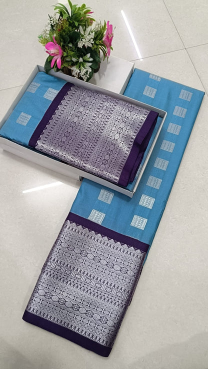Kanchipuram Fancy Korvai Good Butta Soft Silk Saree | Premium Silk Mark