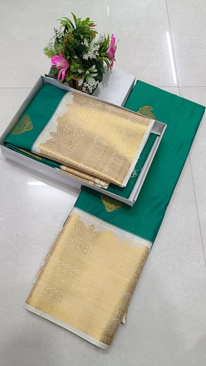 Kanchipuram Fancy Korvai Good Butta Soft Silk Saree | Premium Silk Mark