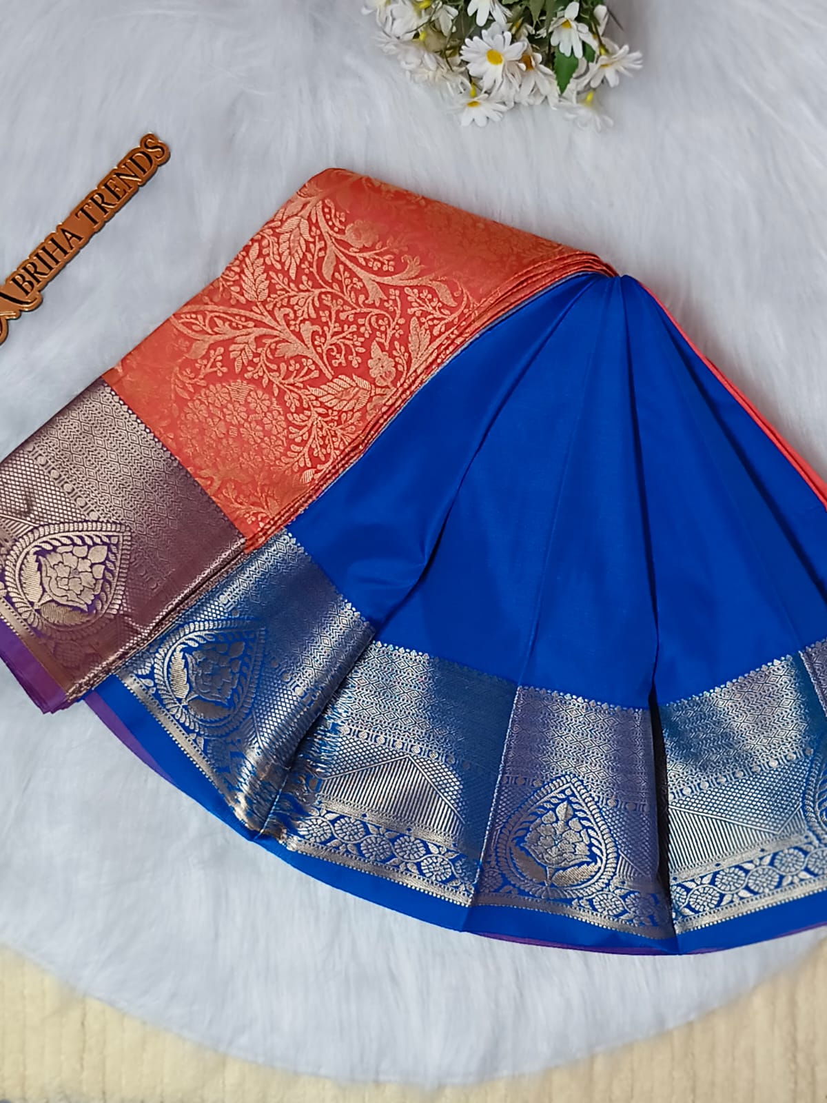 Coral Peach Kanchi Soft Silk Saree