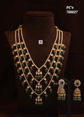 Multi-Layer Kundan Necklace Set with Jhumka Earrings
