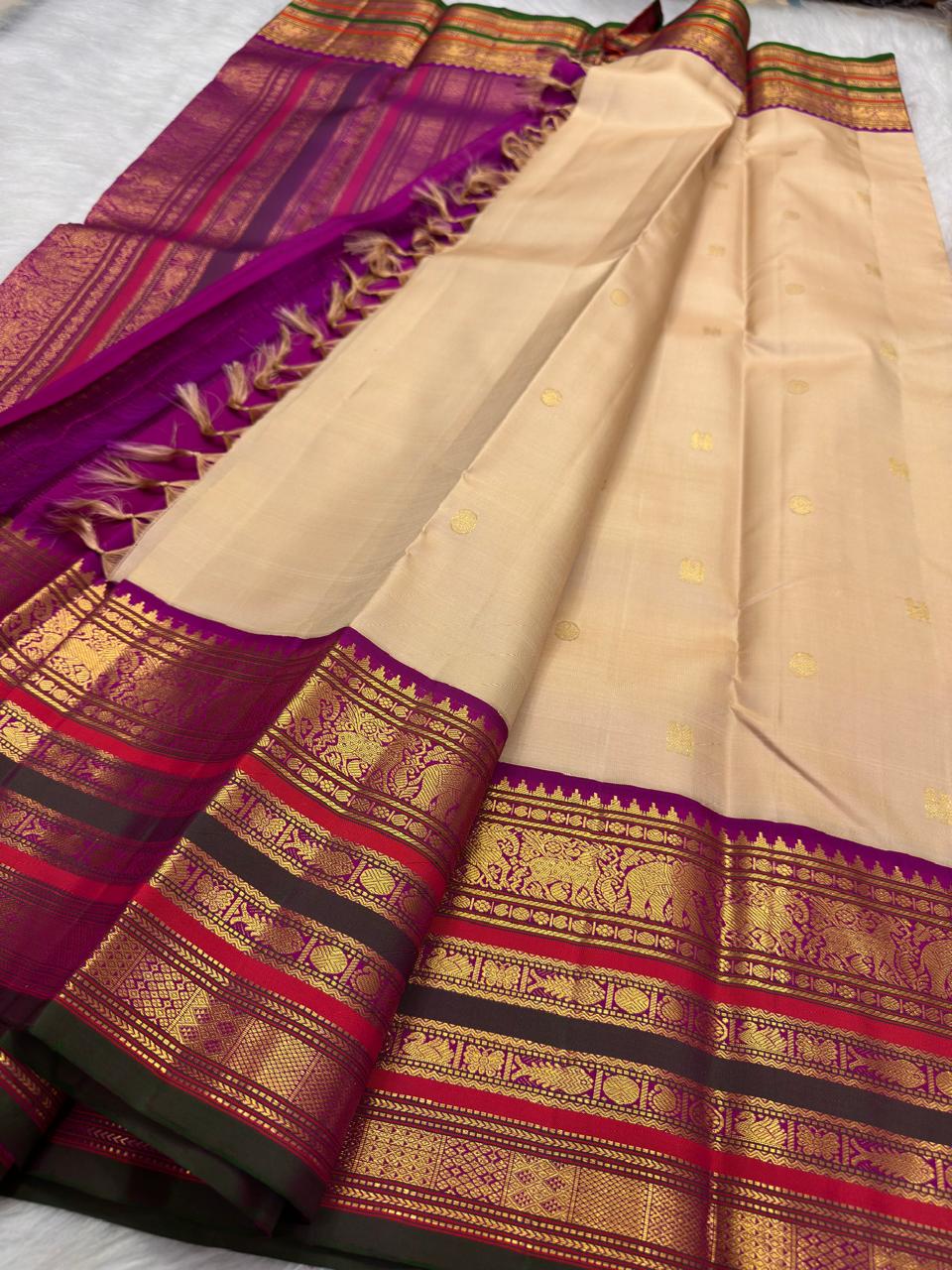 Pure Kanchipuram Handloom Silk Saree | Silk Mark Certified with Hologram