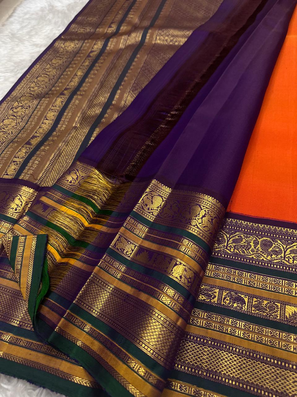 Pure Kanchipuram Handloom Silk Saree | Silk Mark Certified with Hologram