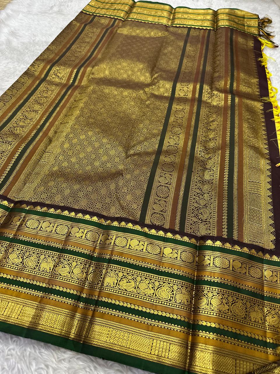 Pure Kanchipuram Handloom Silk Saree | Silk Mark Certified with Hologram