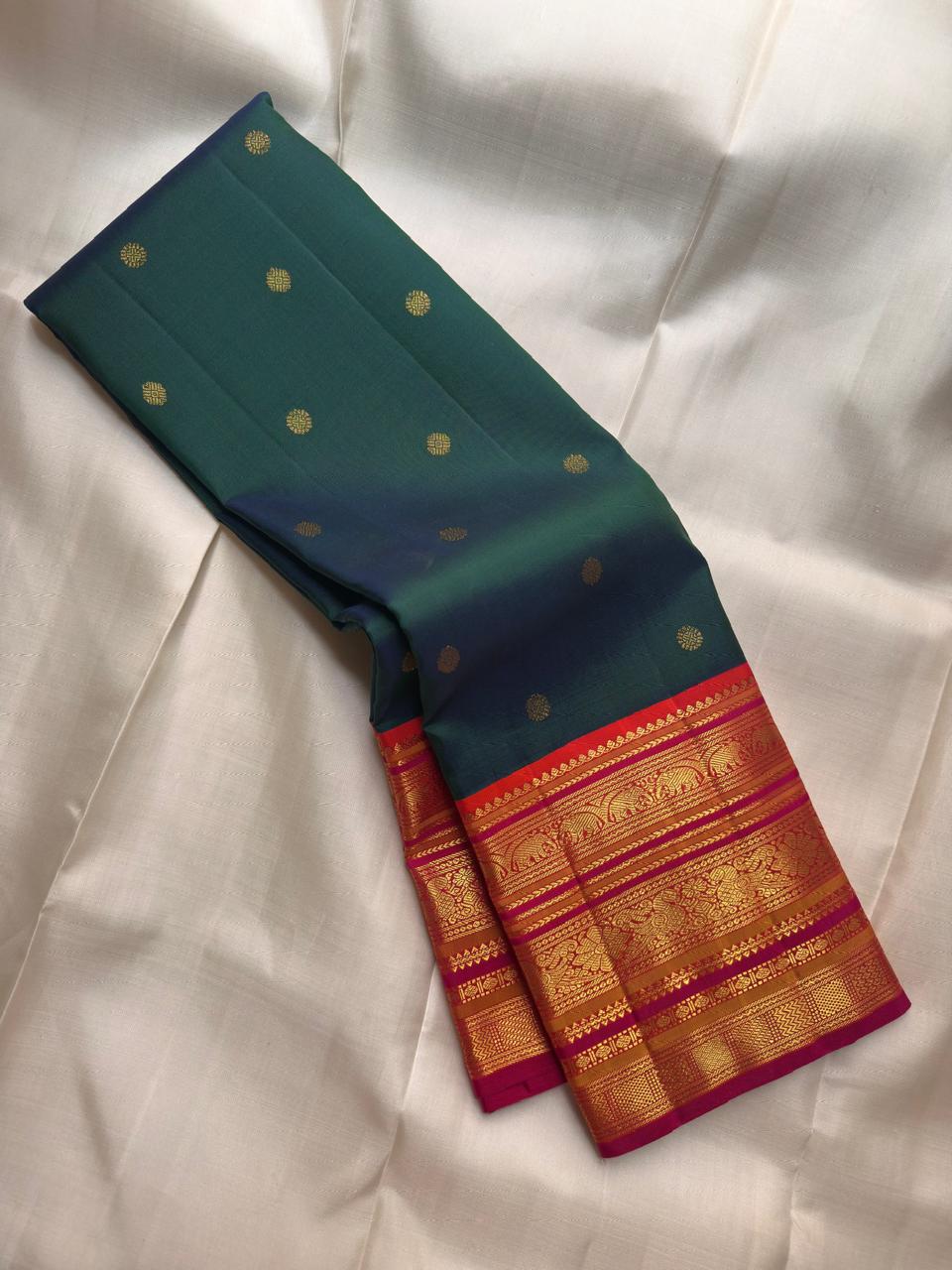 Pure Kanchipuram Handloom Silk Saree | Silk Mark Certified with Hologram