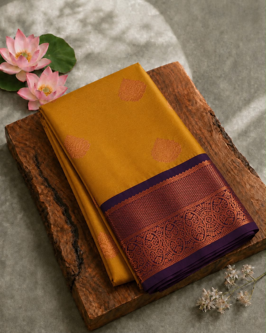 Blended Silk Saree with Contrast Woven Border