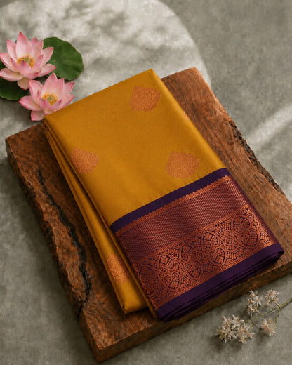Blended Silk Saree with Contrast Woven Border